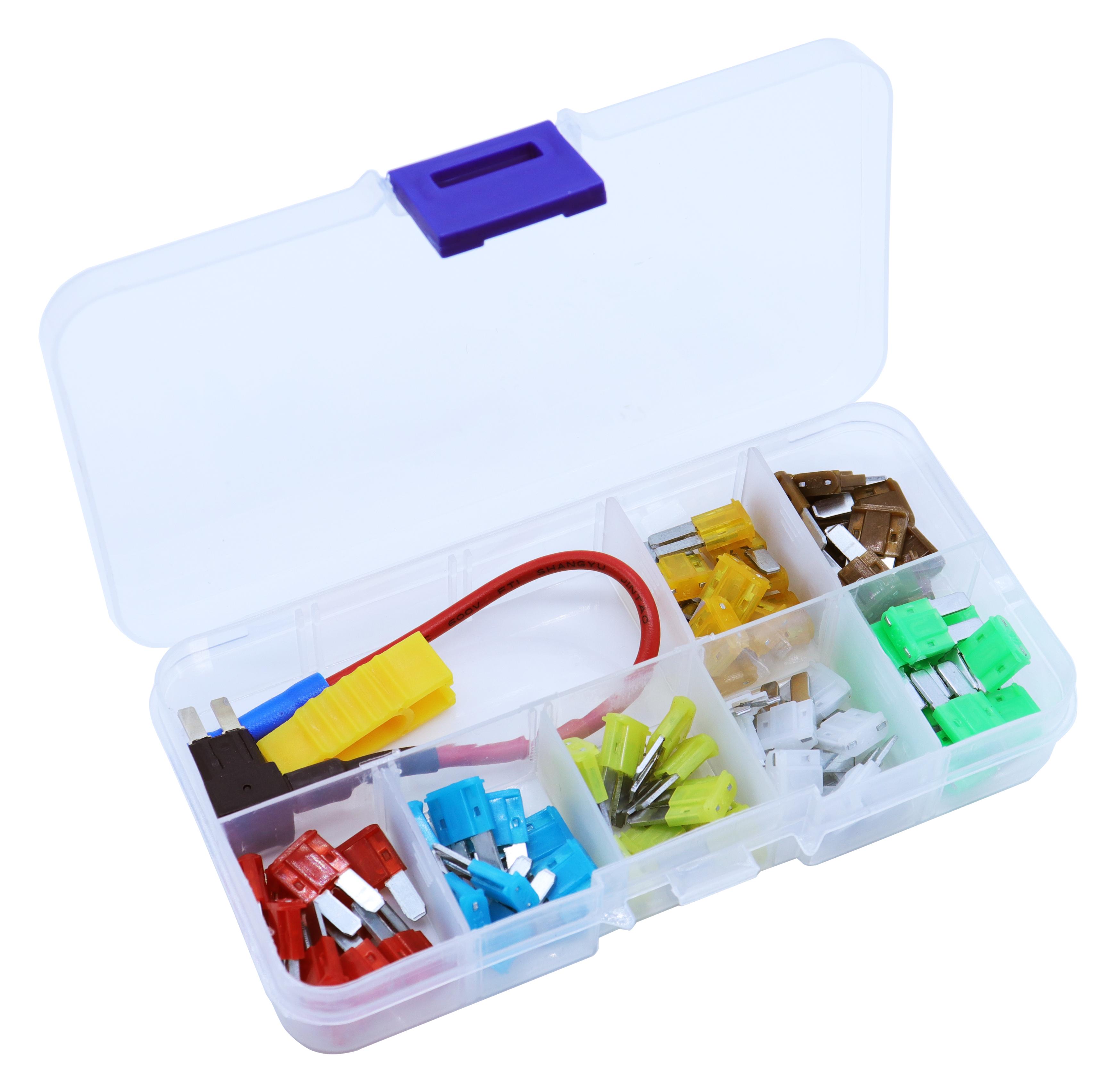 

Mirco2 ATR размер лезвия автомобильный предохранитель 50 шт./кор. Ассортиментный набор для авто грузовика 5/7,5/10/15/20A предохранитель для Ford/Fox/Mondeo/Dodge/JEEP