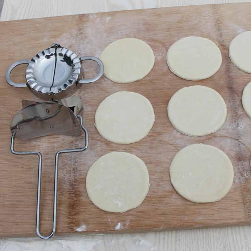 Edelstahl Knödelform Teigpresse Wrapper Gebäckform Former Knödelhautschneider Küche DIY Werkzeug Zubehör TMZ