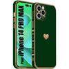 Aizsargapvalks - E.F.CONNECTION - iPhone 14 Pro Max - Sirds raksts - Triecienizturīgs - Melns/Nakts zaļš