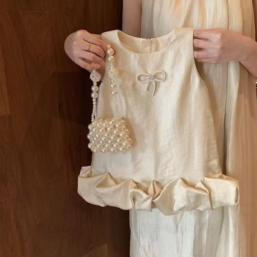 Summer Girls Bow Sleeveless Dress Cute Princess Baby Vest Dress 90