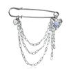 Metal Lapel Pin Five Pointed Star Tassel Brooch Vintage Star Brooch  Cloth Accessories