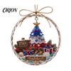 Seasonal Festive Decorations Ocean Themed Christmas Ornaments, Lighthouse/Wreath/Santa Claus/Xmas Tree/Snowman/Deer Hanging Wall Decor Decor, Acrylic
