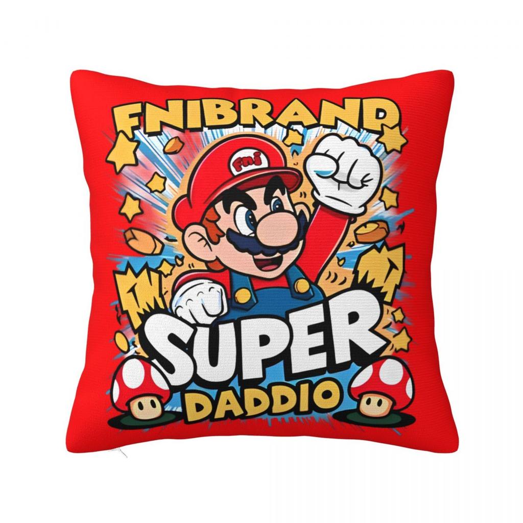 Marios Square Pillowcases Polyester Seat Luigi Mushroom Yoshi Cushion Cover Funny Pillow Cover 45*45