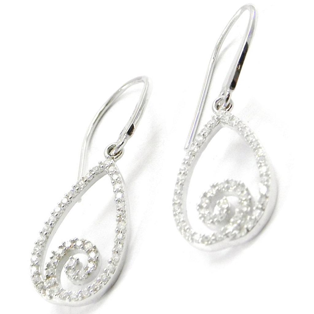 Les Trésors De Lily [I3742] - 'Goddess' White Silver Earrings