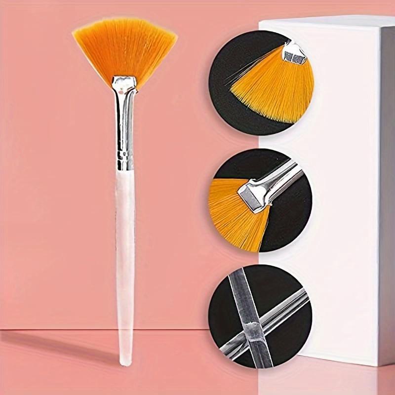 Facial Brushes Fan Makeup Brushes Soft Portable Face Mask Brushes Cosmetic Tools for Women Ladies Girls