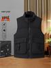 Men's Warm Sleeveless Down Vest - Autumn/Winter, Water Repellent, Plus Size.