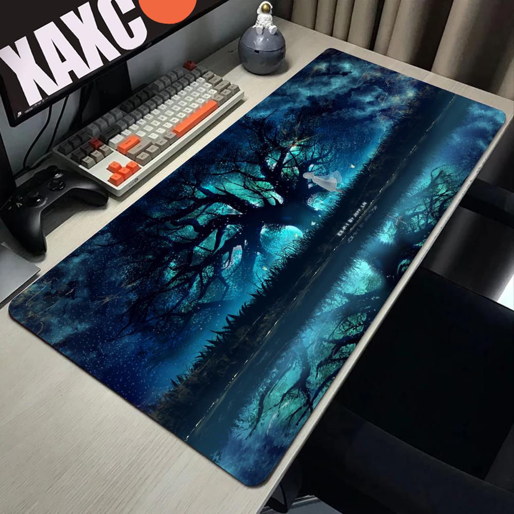 Magic Forest Tree Mouse Pad Large Computer Keyboard Animation Game Mousepad Chess and Card TCG Desk Mat Compatible MTG RPG CCG