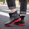 Fashion Rain Shoes Men's Non-slip Waterproof Shoes Outdoor Fashion Wear-resistant Plastic Shoes Winter Cotton Warm Short Rain Boots Men