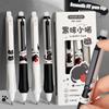 4Pcs Push-Button Erasable Pen With Black Kitten Design High-Quality 0.5Mm Thickness Suitable For Elementary School Students