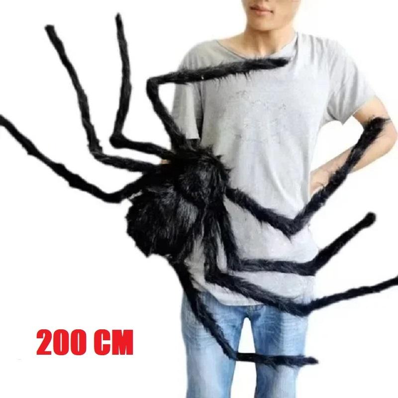 Halloween Große Plüschspinne Horror Halloween Dekoration Party Requisite Outdoor Riesenspinne Deko 30-200cm Kammer Streich Schwarze Spinne