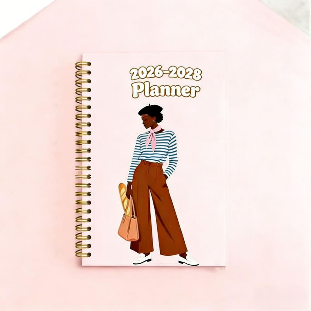 For 2026-2028 coil book, flower simple annual plan book spiral coil notebook