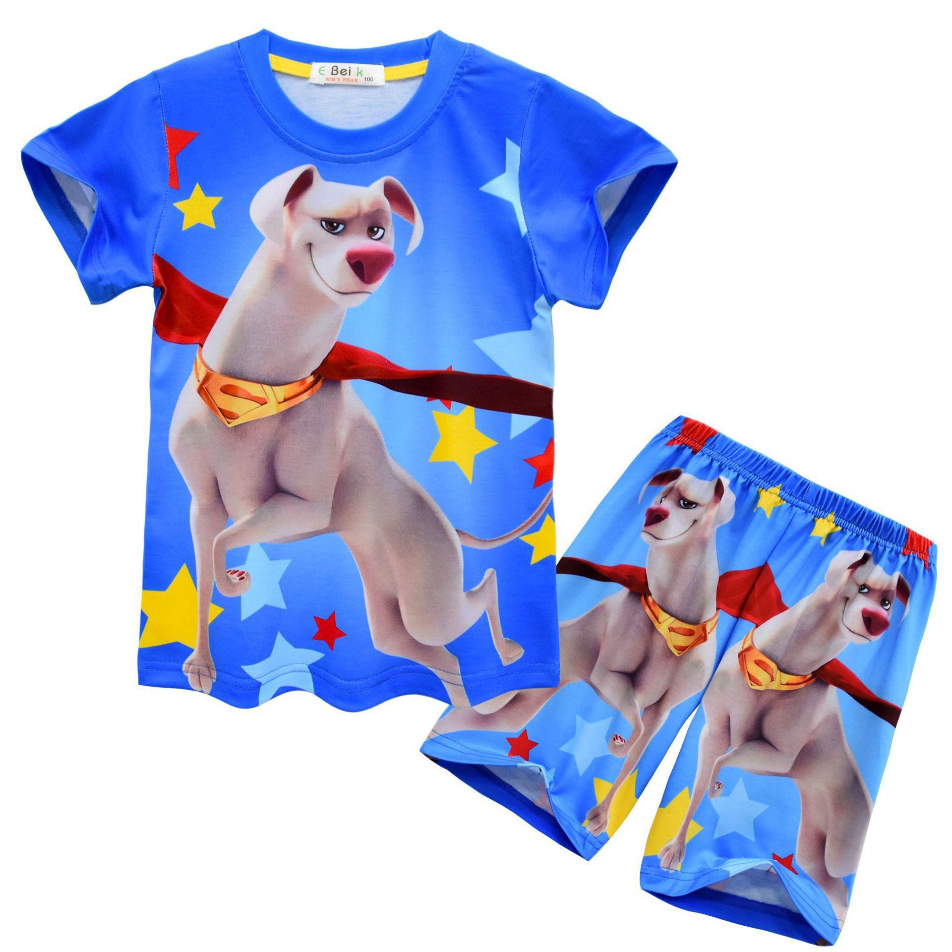 

Cartoon Digital Printing, Middle-Aged And Older Children S Casual Short-Sleeved Loungewear Set 9063 110
