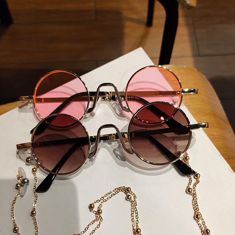 Colorful Round Punk Sunglasses Woman Brand Designer Metal Frame Sun Glasses For Man and Woman Driving Outdoor UV400 Eyewear
