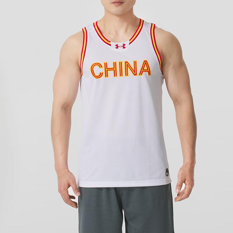 Under Armour Letter Print Casual Crew Neck Sports Tank Top Men Tank Tops White 1383397-100