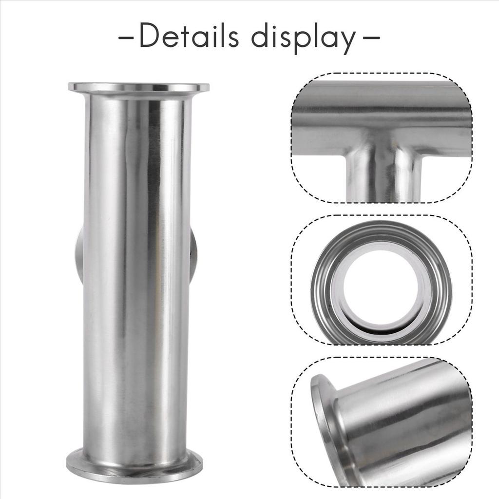 BHBL 1.5Inch 38Mm Sanitary Tri Clamp 3 Way Tee 304 Stainless Steel Sanitary Ferrule Tee Connector Pipe Fitting