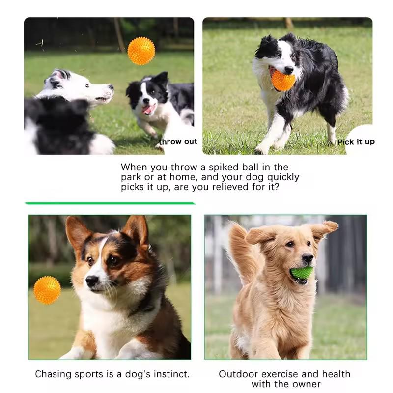 Dog Toys Squeaky Balls for Teeth Cleaning, Durable Molar Toy, Floating Bouncy Interactive Pet Toy for Oral Care