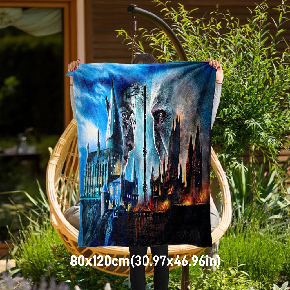 1pc Hogwarts Voldemort Harry Potter Outdoor Flannel Throw Blanket All Season Soft Warmth,Home Decor 1031193