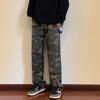 American Hiphop Pants High Street Tide Brand Camouflage Logging Overalls Men's Spring and Autumn Loose Straight Wide-leg Vibe Pants