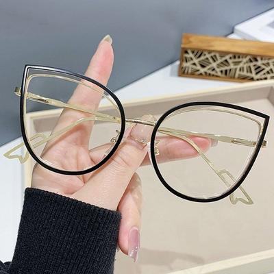 Fashion Anti-Blue Light Glasses   Women Classic Anti-dazzle Eye Protection Computer Gaming Light Frame Plain Glass Spectacles