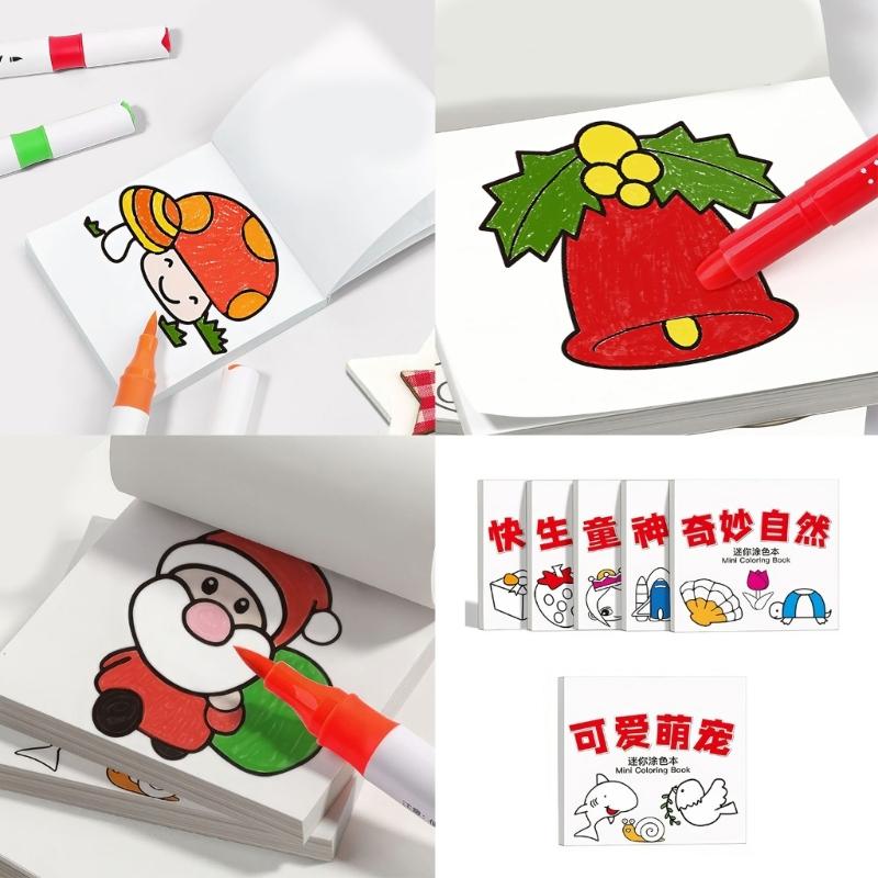 6 Pcs Kids Drawing Book Children's Coloring Books Lovely Picture Book Doodling Book Cartoon Animal Painting Book