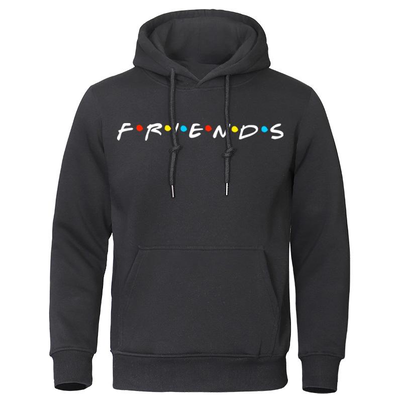 Friends Printed Funny Hoodie Men Fashion Casual Clothing Loose Oversized Hooded Personality Comfortable Sweatshirt Fleece Coats