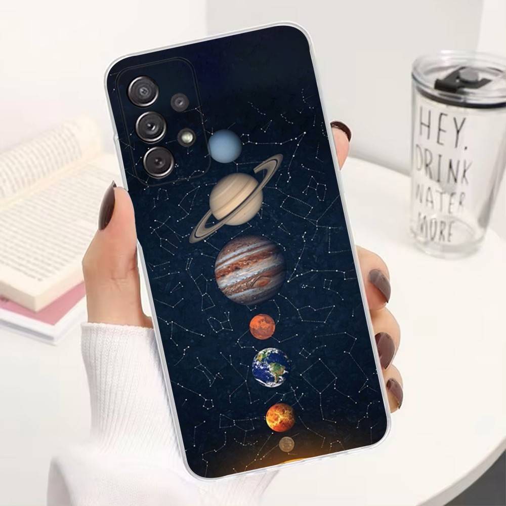 

Чехол для телефона Космическая Планета Звезды Для Samsung A51,71,30,S21,10,20,Ultra,FE,Lite, S22,23,9,PIus, Прозрачный, Силиконовый SamsungS24Ultra 5G