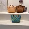 Women's Handmade Bamboo Shoulder Bag Large Wooden Beach Bag  Fashion