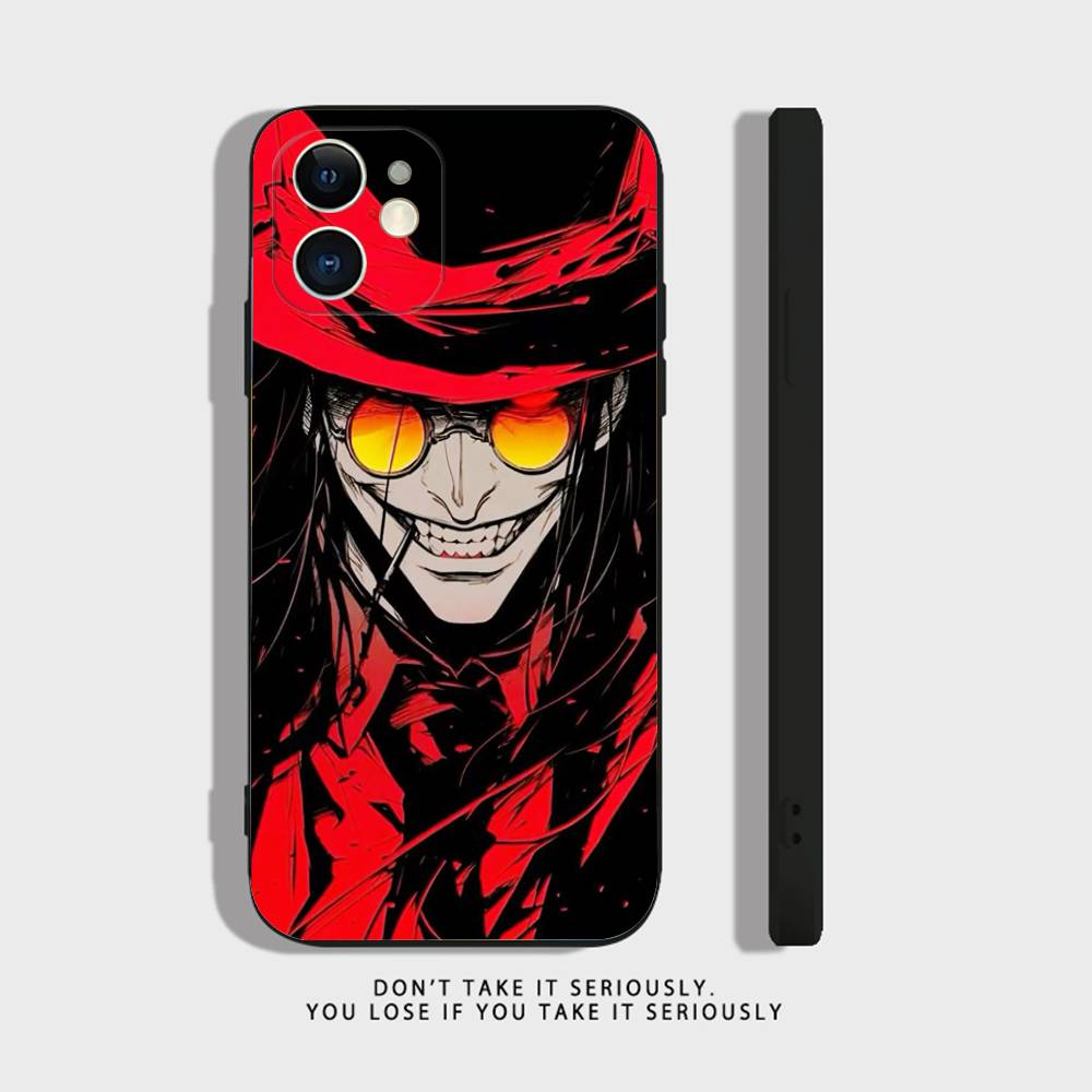 Anime Alucard Hellsing Phone Case For iPhone 16,15,14,13,12,11,Pro,X,XS,Max,XR,Plus,Mini Soft Silicone Black Shockproof