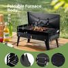 Portable Charcoal Grill, Foldable BBQ Grill with Adjustable Heights, Durable & Compact, Easy to Clean, Perfect for Camping, Tail