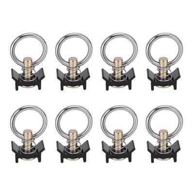 8 peças Encaixe Único com Pino para Trilho L com Argola Redonda 4.000 Lbs Reutilizável Argola O para Amarração em Trilho L para Caçamba de Caminhão Trailer
