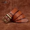 Retro Frosted Genuine Leather Cowhide Copper Buckle Belt Men's Genuine Leather Trendy All-match Casual Jeans Belt