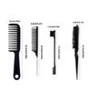 4cs Hair Brush Set Edges Control Brush,Ratted Tail Comb,Bristles Hair Brush Detangler Brush Wide Tooth Comb Travel Home