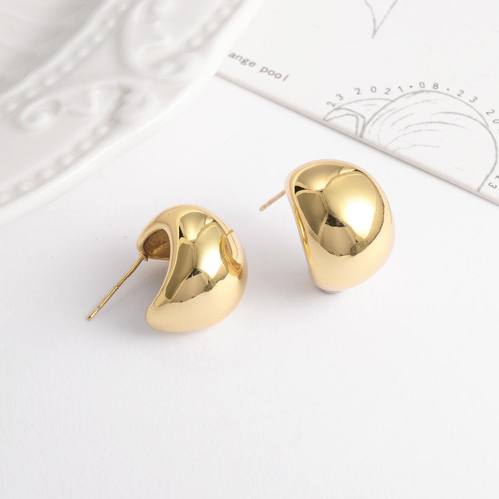Semicircular C curved metal beanie jewelry earrings European beautiful women minimalist trendy high-end earrings