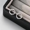 Versatile High-End 925 Sterling Silver Crushed Ice Earrings: Shiny, Unisex Ear Studs & Hoops for Luxury Fashion.