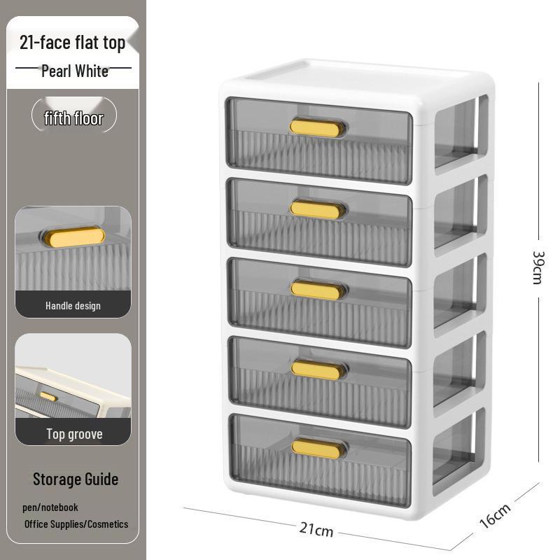 Multi-layer Desktop Organizer: Drawer-Type Storage Box for Office Supplies, Stationery, and Cosmetics