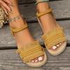 Fashion 2025 Women's Fashion tassel Shoes Laces are non slip Sandals Comfortable flat sandals Soft soled Hemp rope grass woven slippers