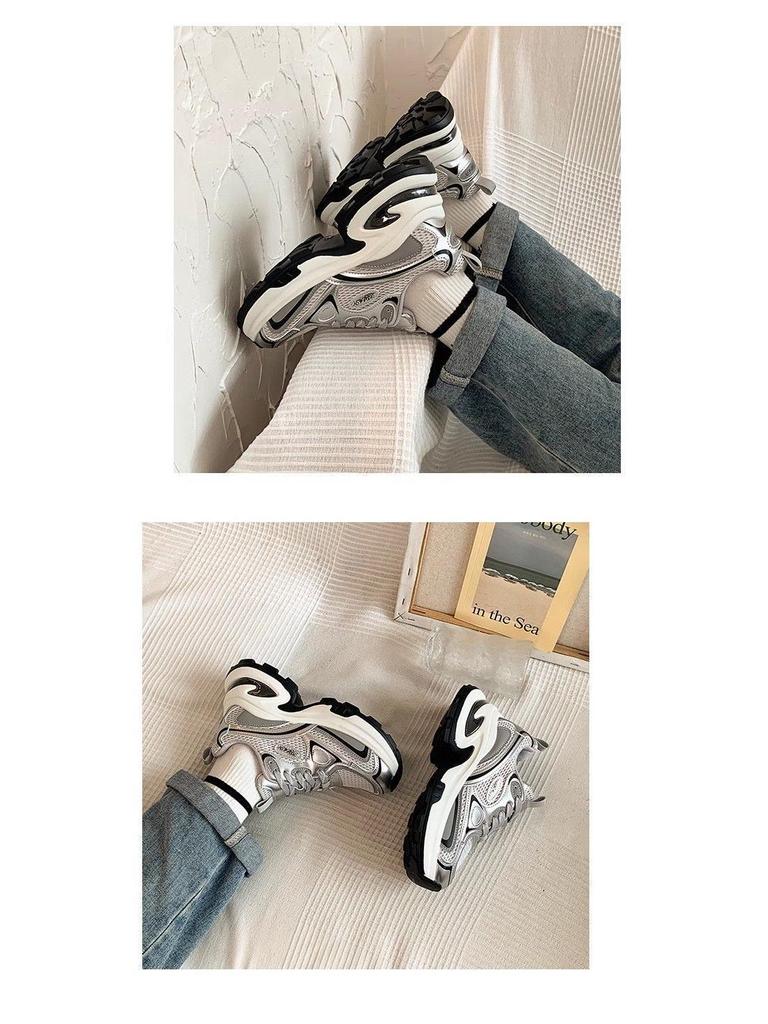 Trendy Dámské Platformové Dad Tenisky s Silnou Podrážkou - Jaro/Podzim 2025 Street Style