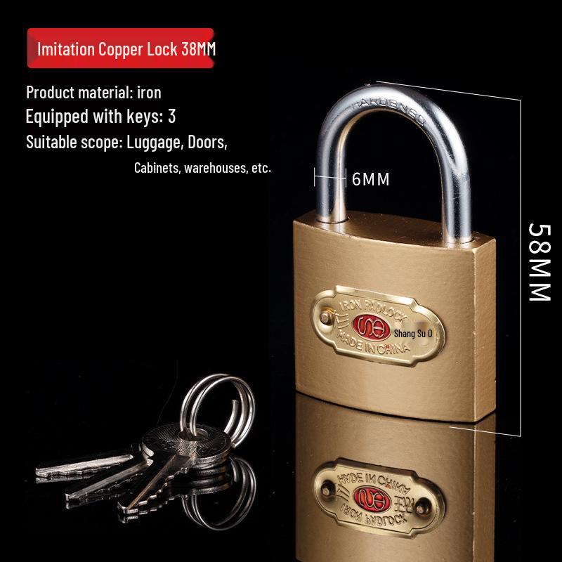 Thick Shackle Drawer Door Padlock - Single Open, Multiple Sizes, Small Iron Head for Household Electric Meter Box