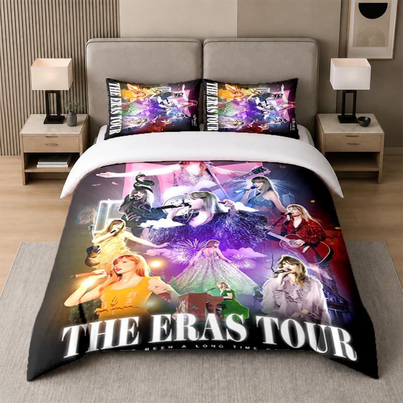 Set Biancheria da Letto 3 Pezzi, Taylor Swift 1 Copripiumino e 2 Federe, Biancheria da Letto Stampata Decorazione Per la Camera degli Ospiti