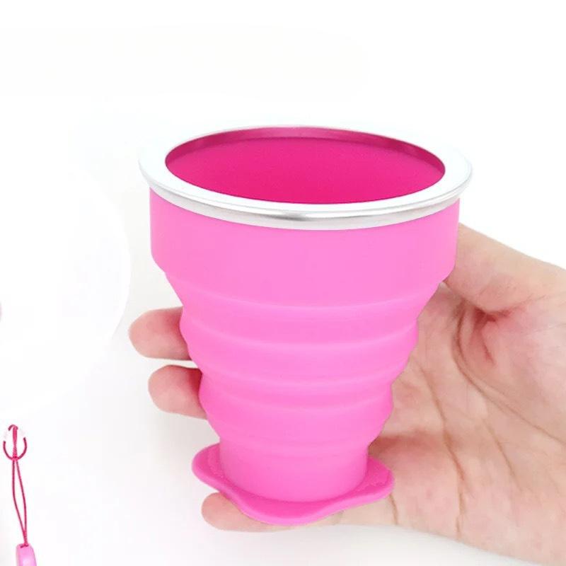 Outdoor Portable Silicone Folding Cups Multi-Functional Telescopic Water Cup Candy Color Silicone Water Bottle Coffee Tumbler