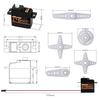 Two 17G Digital Servos, Waterproof, High Torque, Plastic Gear, Analog Servo, Low Noise, for 114 and 116 Scale RC Cars, Tanks, Boats, Models,