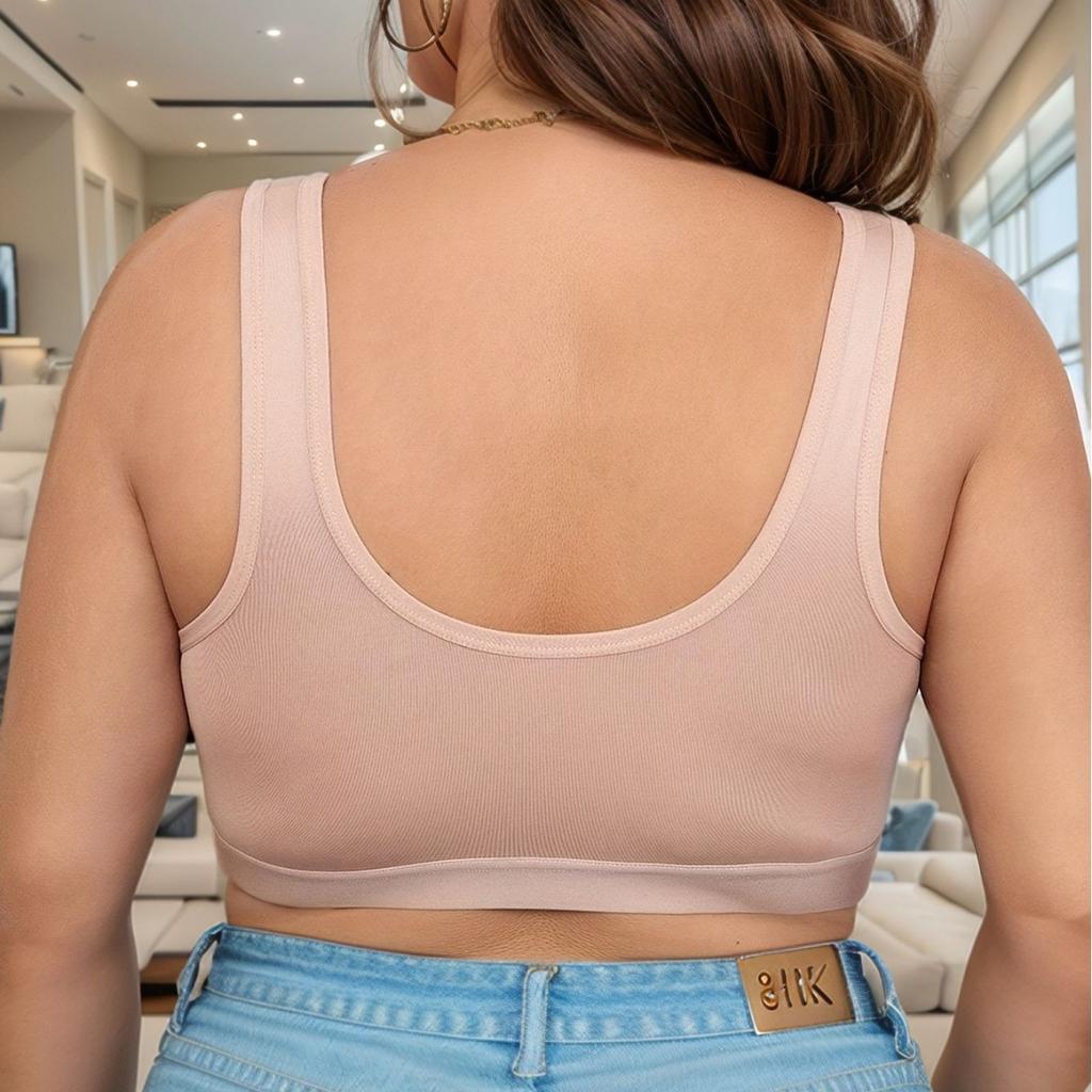 European and American Sports Large Size Comfortable No-rim Seamless Push-up Bra Front Buckle Adjustable Shape Beautiful Back Underwear