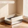 Stainless Steel Cat Litter Box Semi Enclosed Extra Large High Rim Splash Proof Cat Toilet For Large Cats Multi Cat Homes