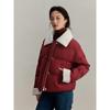 Yinman Keluli Style Color-Block Lapel Short Down Jacket