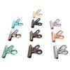 10pcs Colored Hinge Clips Dustproof Rustproof Electroplated Metal Hinge Clips Small Hanging Paper Cl