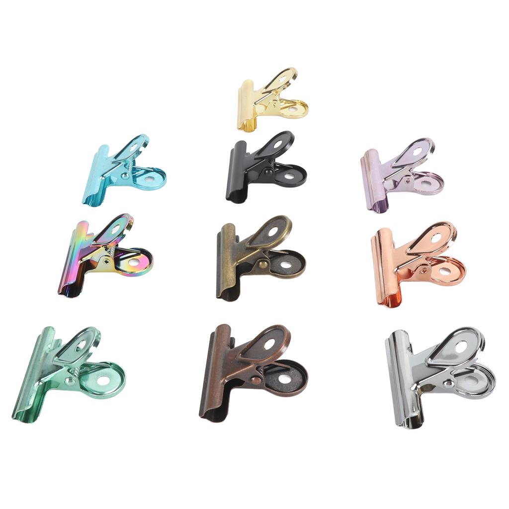 10pcs Colored Hinge Clips Dustproof Rustproof Electroplated Metal Hinge Clips Small Hanging Paper Cl