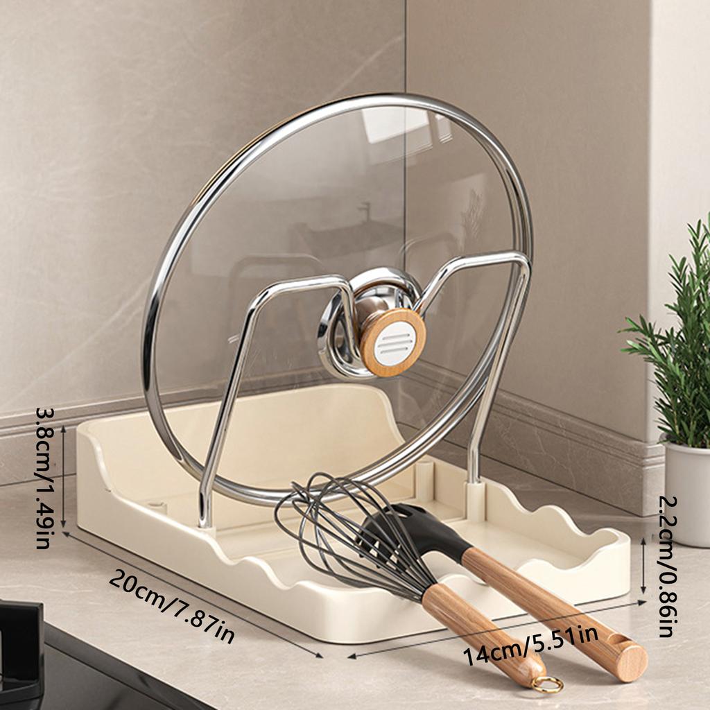 Kitchen Pot Lid Storage Rack Multifunctional Stainless Steel Pot Lid Holder With Drain Tray Kitchen Storage Rack