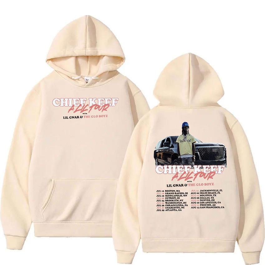 Rapper Chief Keef A Lil 2024 Music Tour Print Hoodie Men's Retro Fashion Pullover Sweatshirt Hip Hop Clothing Oversized Hoodies