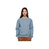 Li Ning Fitness Series Logo Print Solid Color Loose Round Neck Pullover Sweatshirt Women Sweatshirt Mist-Blue AWDR874-7