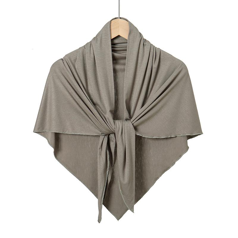Solid Color Cotton Triangle Scarf Muslim Hijab Shawls Woman Soft Wraps Lady Fashion Causal Turban Islamic Jersey Headband